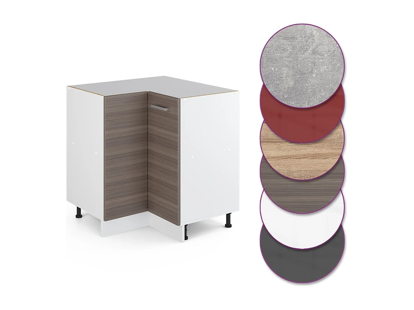 Armario de esquina gris noble 75.6x46x81.6 r-line