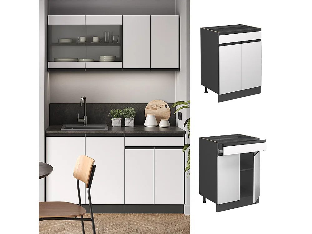 Mueble bajo de cocina blanco 60x60x81.6 r-line