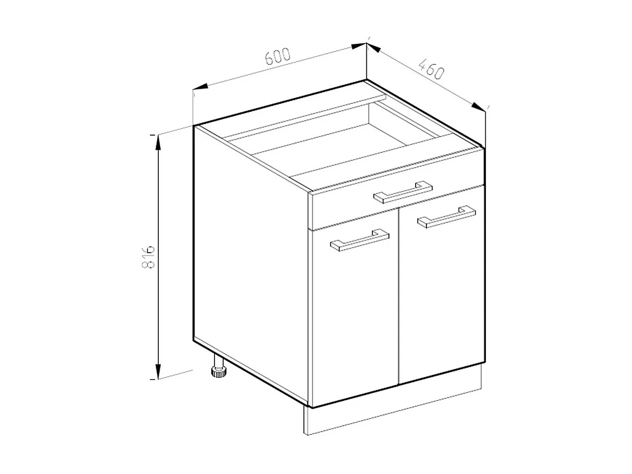 Szafka dolna do kuchni biały 60x60x81.6 r-line