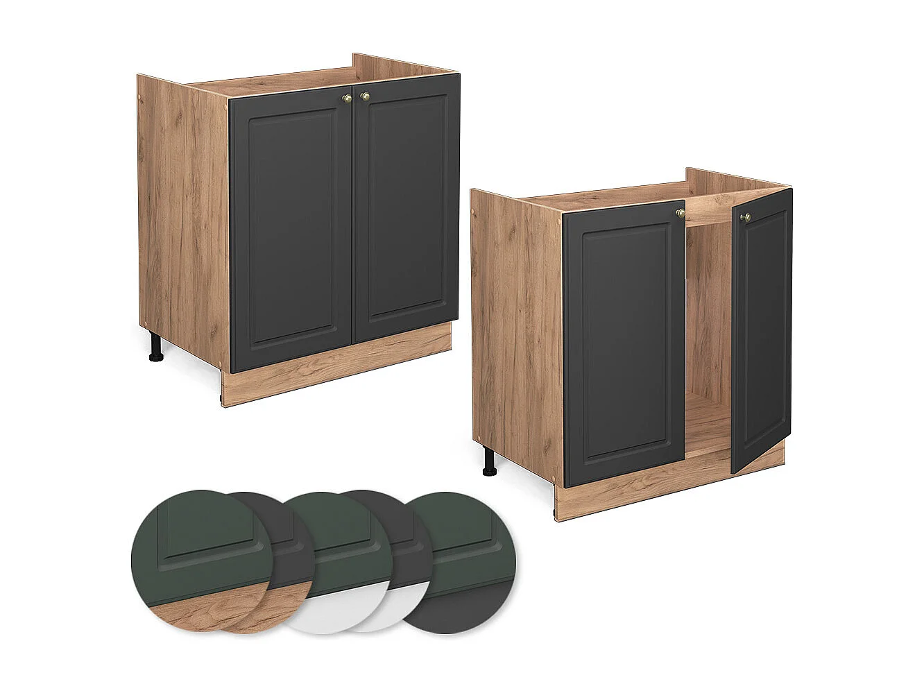 Mobile lavello cucina antracite-oro 80x60x82 fame-line