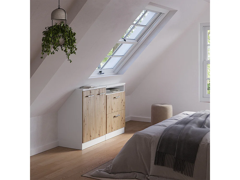 Meuble sous pente chêne artisan 120x46x81.6 r-line