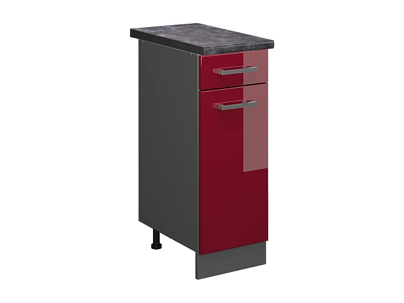 Mobiletto base per cucina rosso lucido 30x60x81.6 r-line