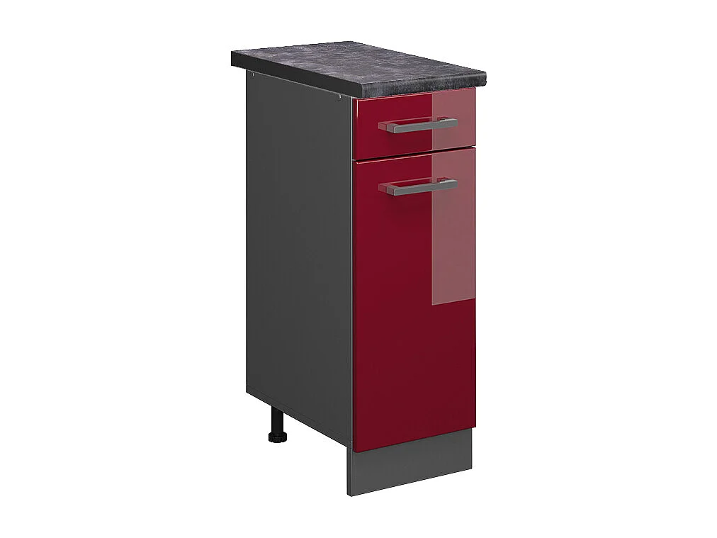 Meuble cuisine rouge brillant 30x60x81.6 r-line