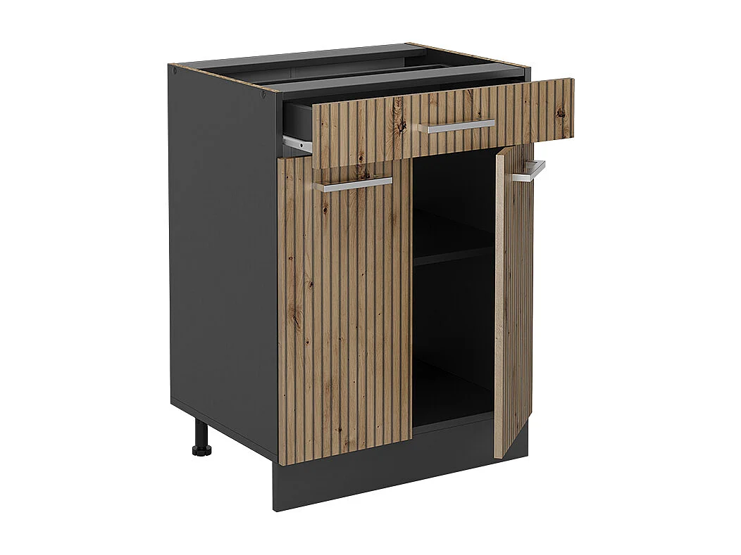 Mueble bajo de cocina roble artesanal 60x46x81.6 r-line