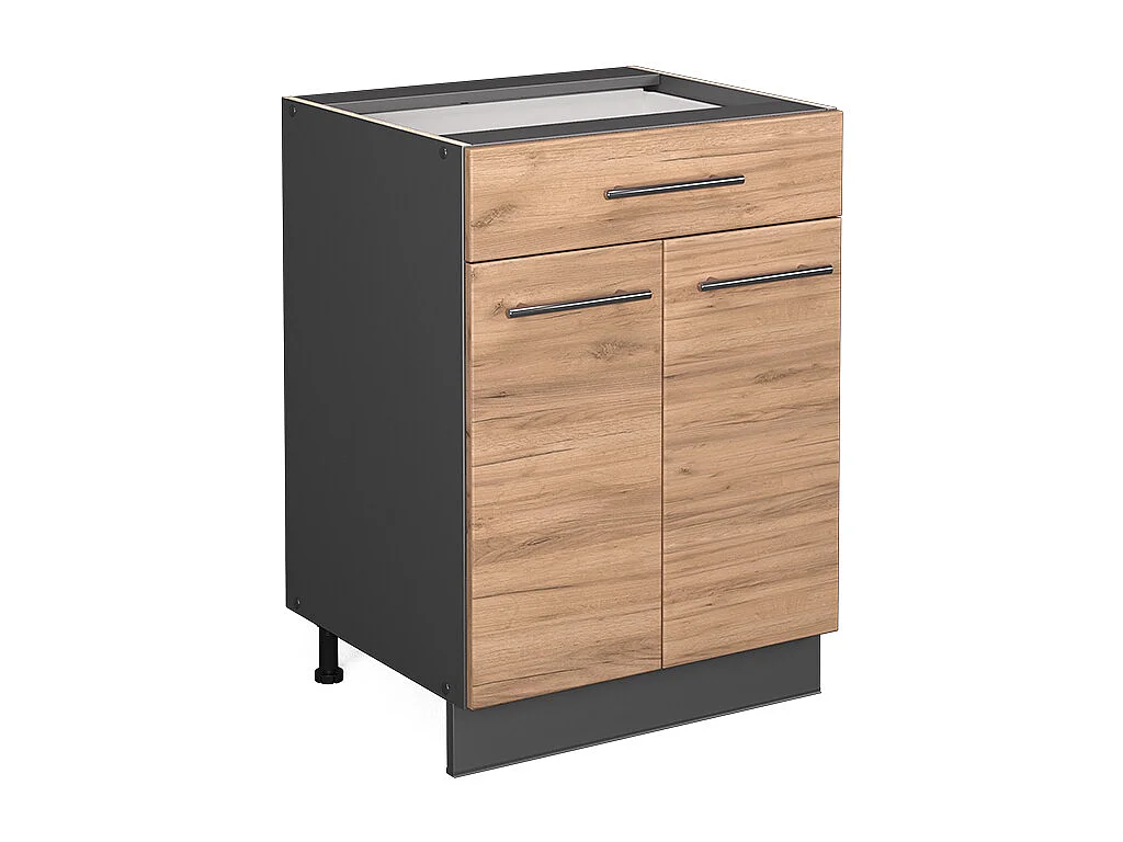 Mueble bajo de cocina roble dorado 60x51.6x82 fame-line