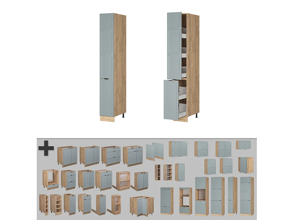 Apotekerskab lys blågrå 30x58x206.8 fame-line