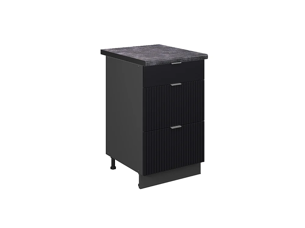 Meuble cuisine noir rayé/anthracite 50x60x82 fame-line