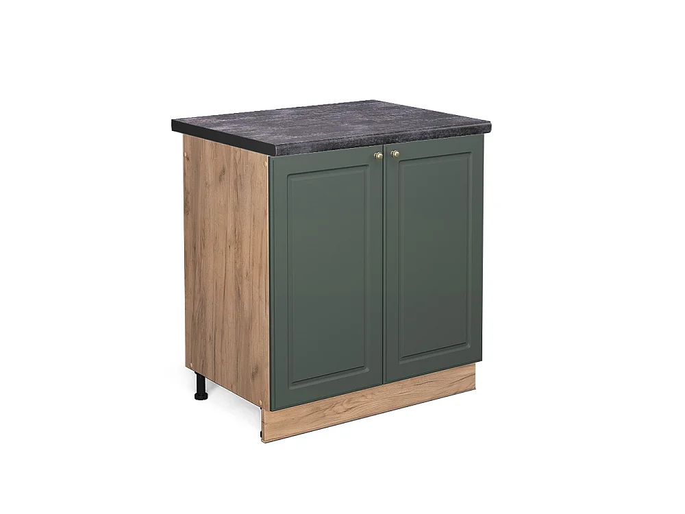 Meuble bas sous-évier vert or campagne 80x60x82 fame-line