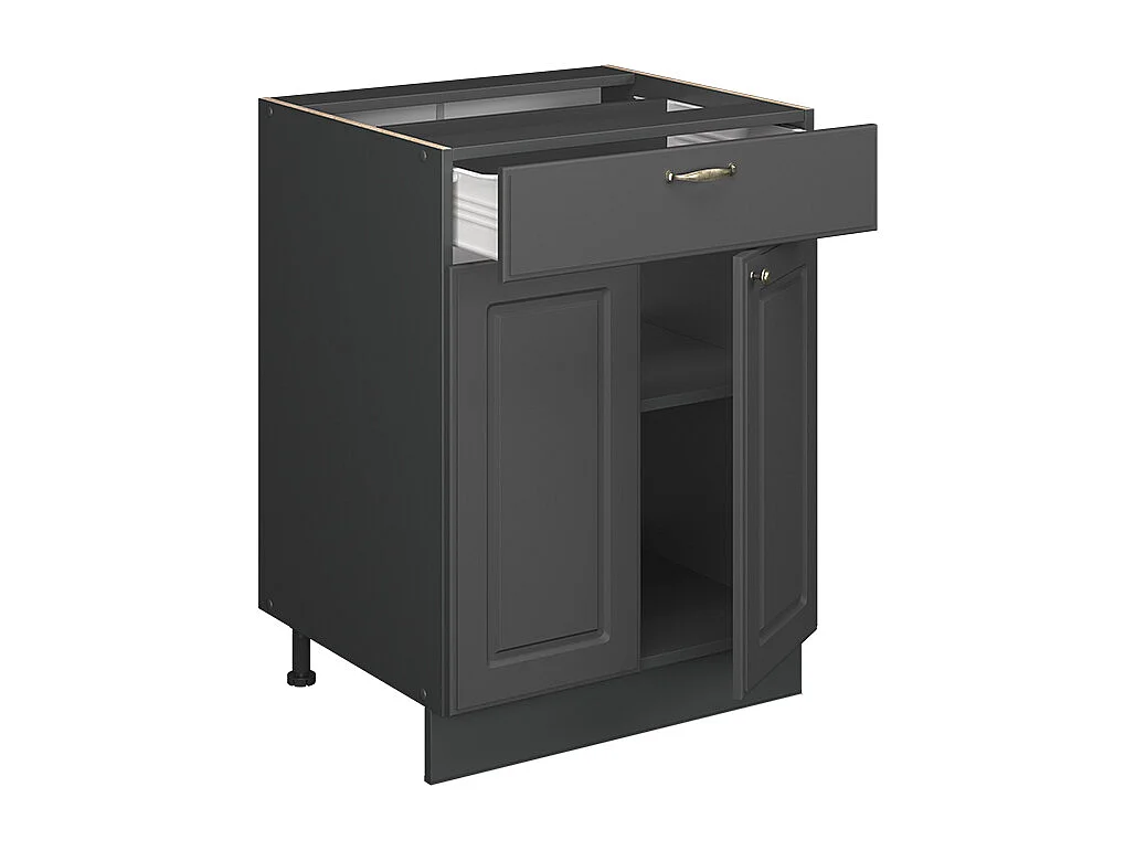 Meuble cuisine anthrazit-gold landhaus 60x60x82 fame-line