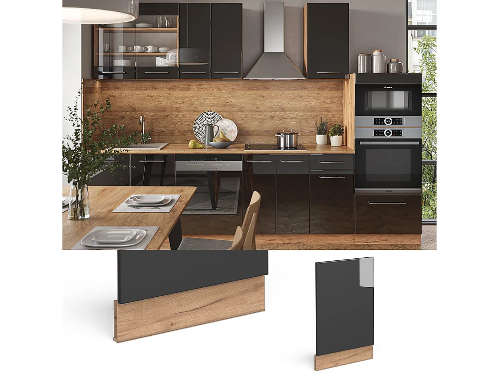 Panel frontal antracita alto brillo 45x1.6x67.4 fame-line