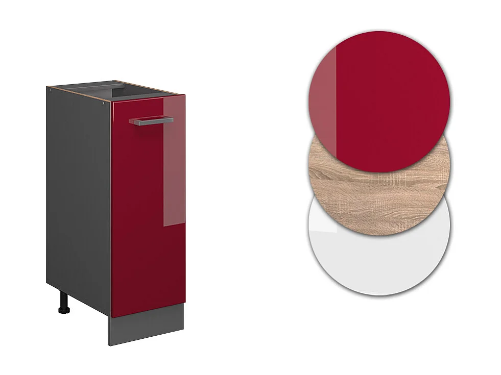 Meuble de cuisine rouge brillant 30x60x81.6 r-line