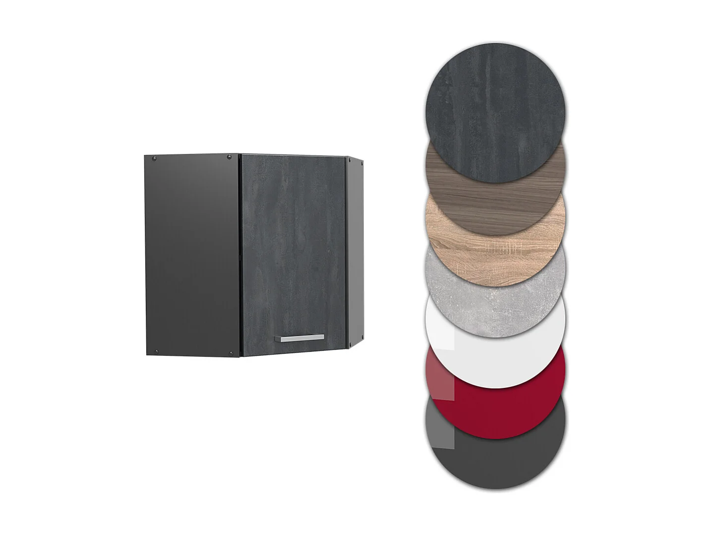 Armario colgante de esquina hormigón negro 57x34.1x60 r-line