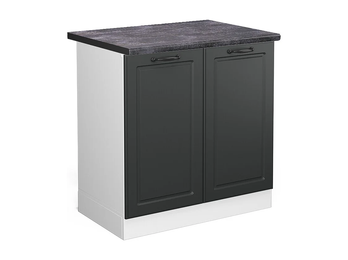 Meuble bas sous-évier anthracite campagne 80x60x81.6 r-line