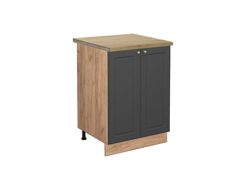 Meuble bas de cuisine anthracite-or 60x60x82 fame-line