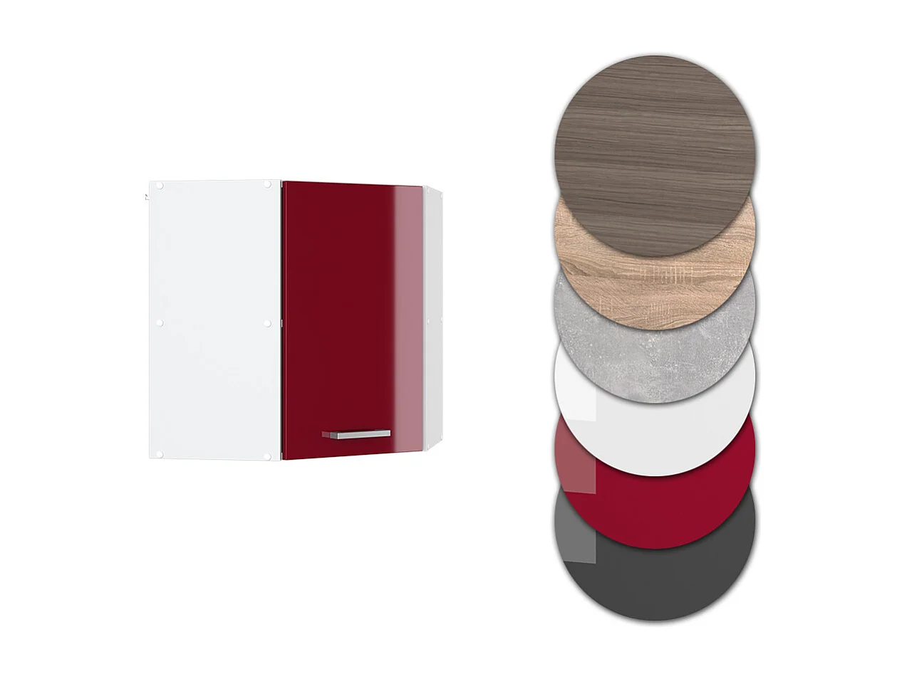 Elément haut de cuisine rouge brillant 57x34.1x60 r-line