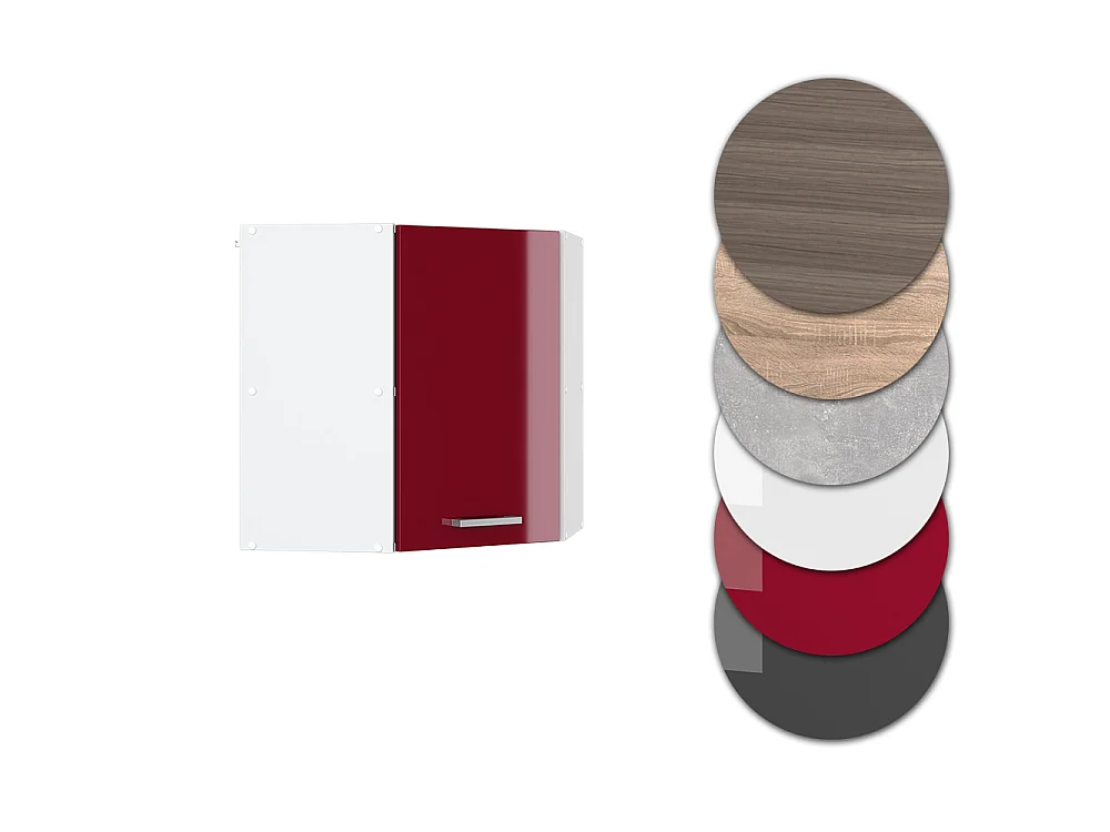 Elément haut de cuisine rouge brillant 57x34.1x60 r-line