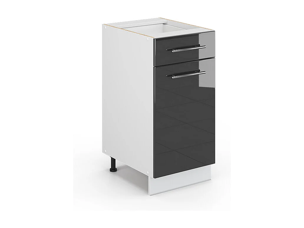 Meuble cuisine anthracite haute brillance 40x51.6x82 fame-line