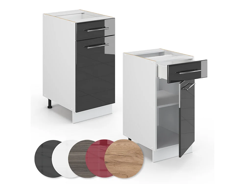 Mobiletto base per cucina antracite lucido 40x51.6x82 fame-line