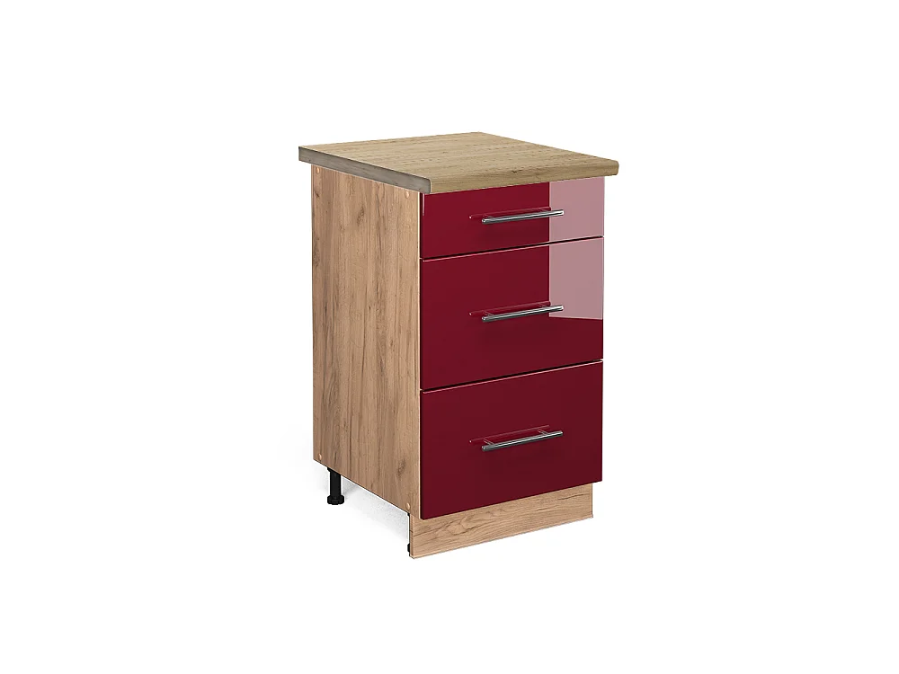 Mobiletto base per cucina Bordeaux lucido 50x60x82 fame-line