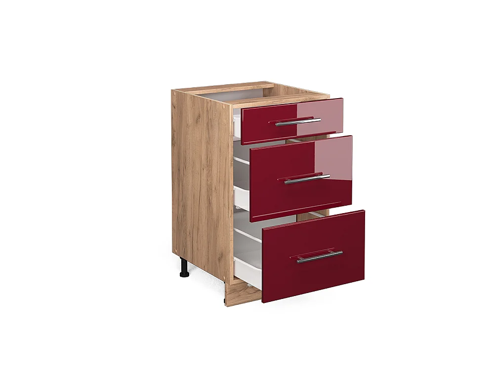 Mobiletto base per cucina Bordeaux lucido 50x60x82 fame-line