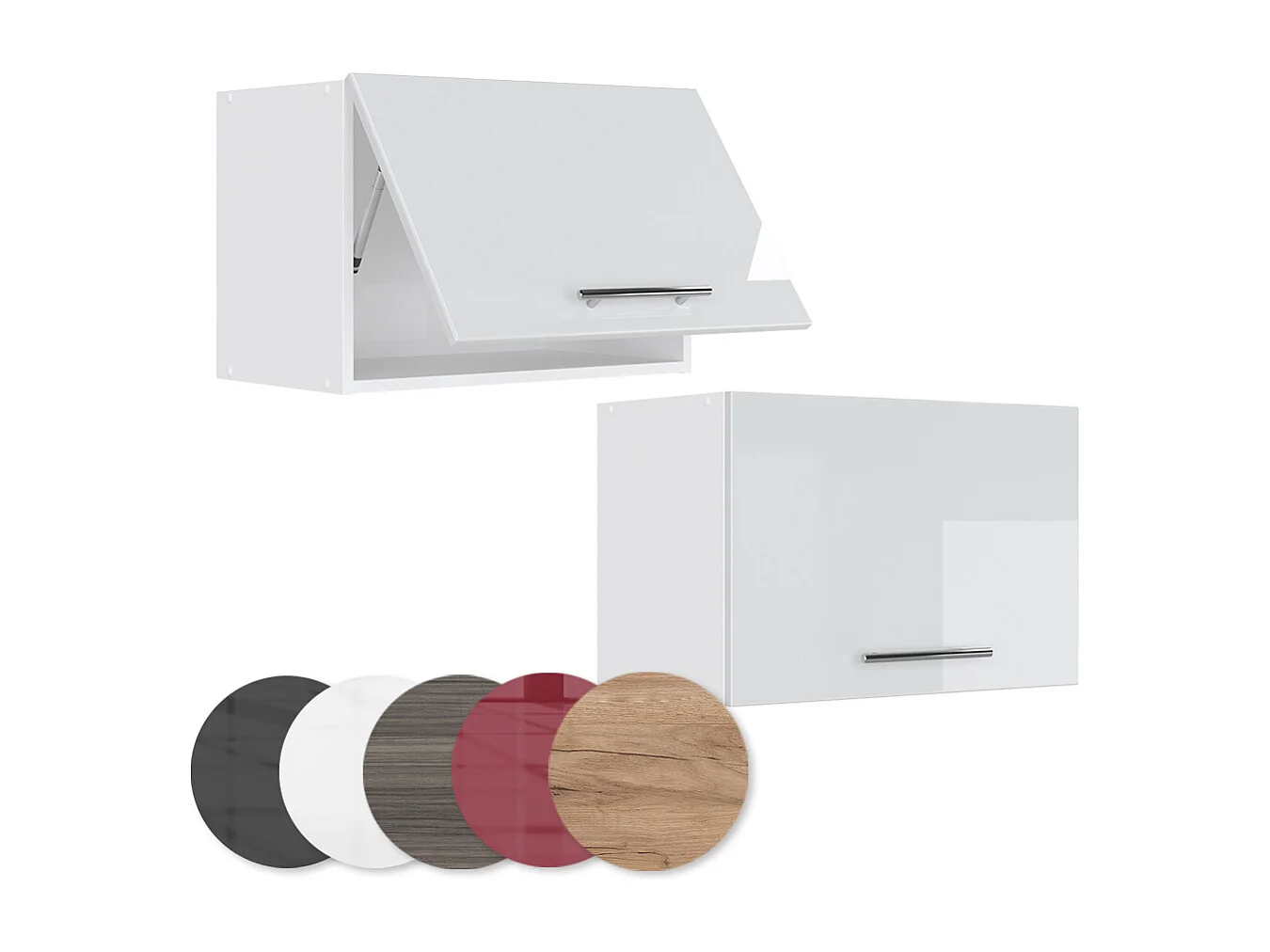 Elément haut de cuisine blanc haute brillance 60x34.1x40 fame-line