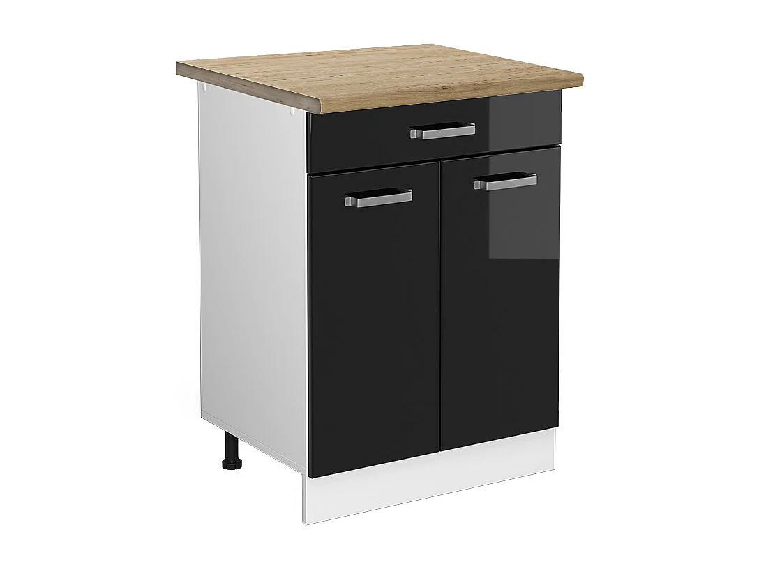 Mueble bajo de cocina negro brillo intenso 60x60x81.6 r-line