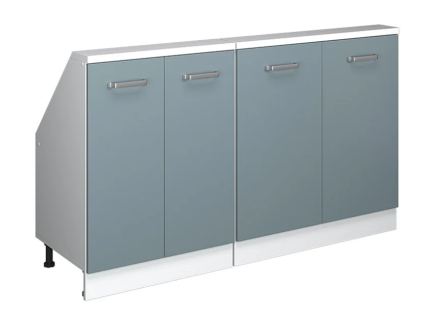 Armario de cocina para techo inclinado gris azulado 140x46x81.6 r-line
