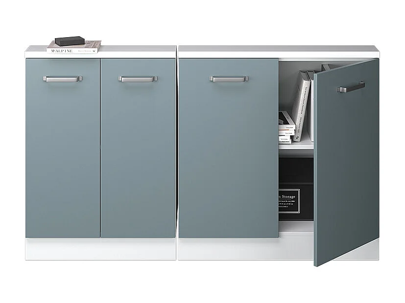 Armario de cocina para techo inclinado gris azulado 140x46x81.6 r-line