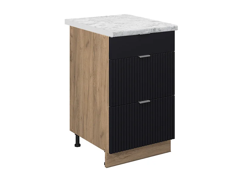 Meuble cuisine noir rayé 50x60x82 fame-line