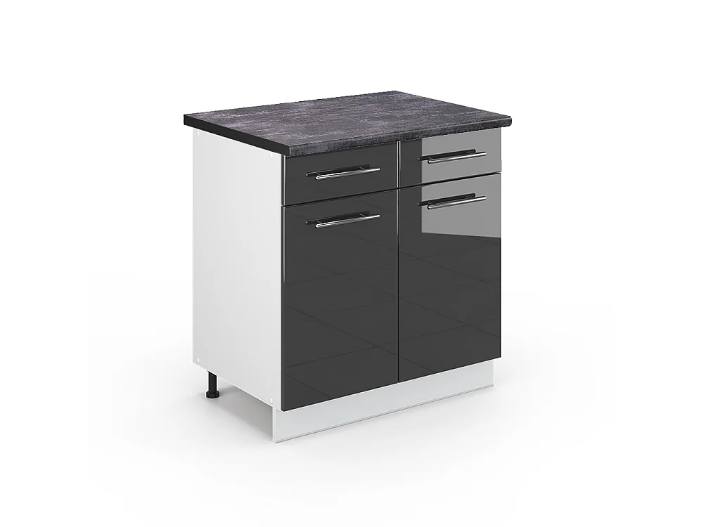 Küchenunterschrank anthrazit hochglanz 80x60x82 fame-line