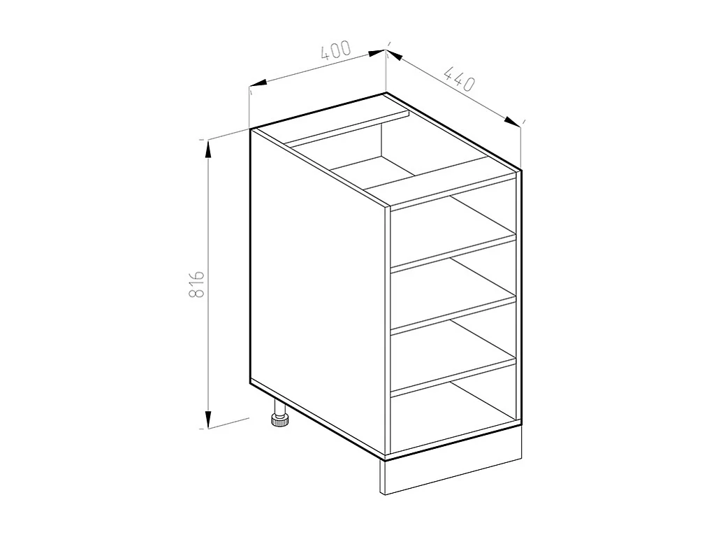 Küchenregal weiß 40x46x81.6 r-line