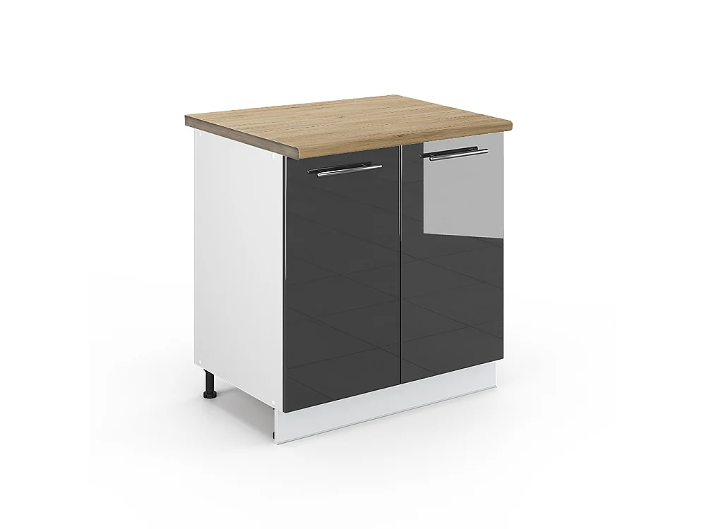Szafka pod zlew antracyt wysoki połysk 80x60x82 fame-line