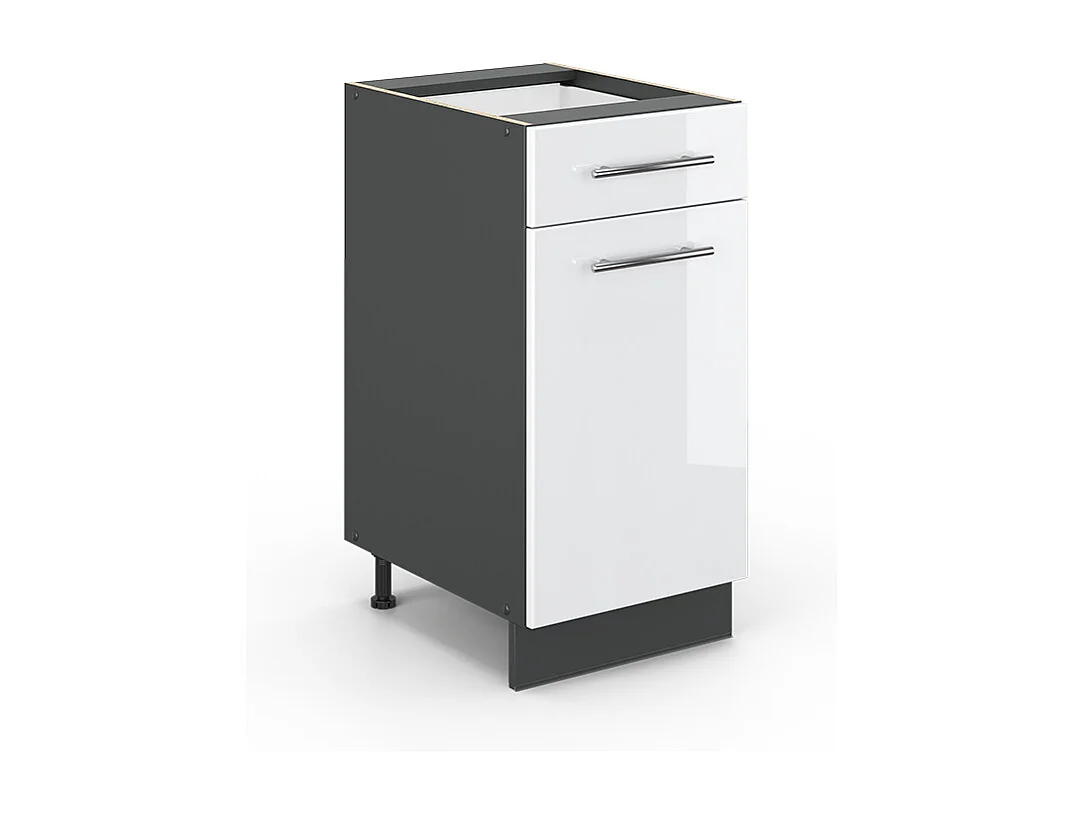 Meuble cuisine blanc haute brillance 40x51.6x82 fame-line