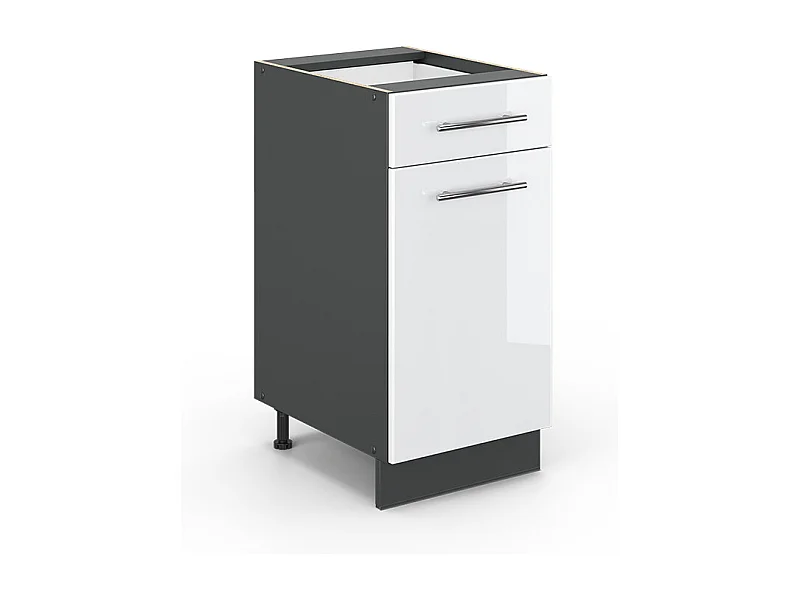 Meuble cuisine blanc haute brillance 40x51.6x82 fame-line