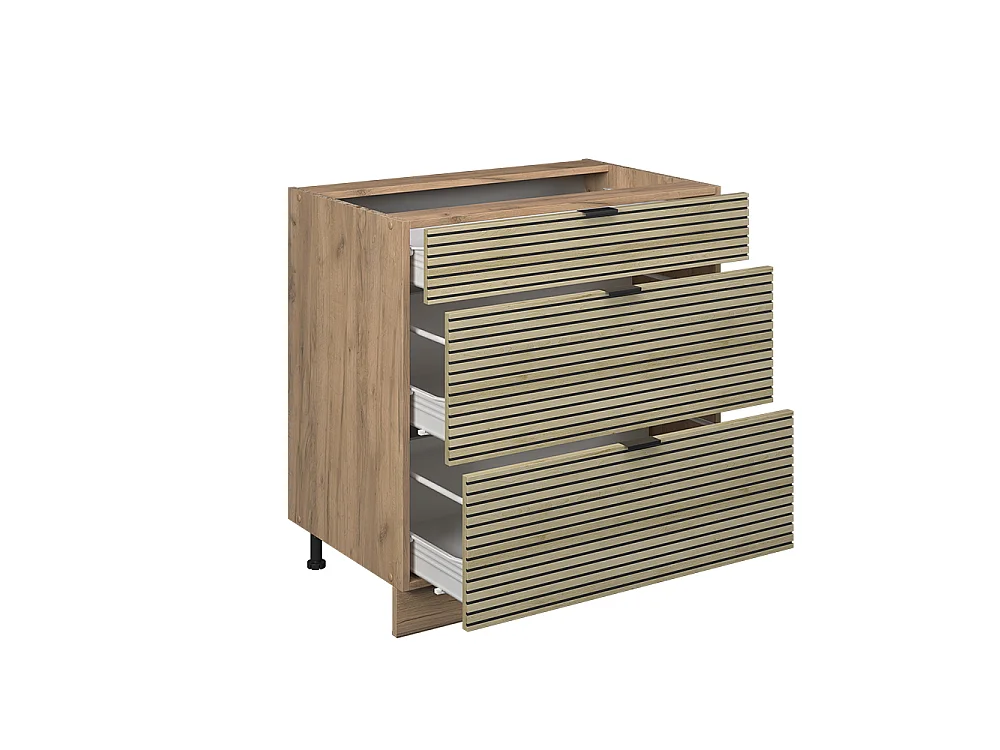 Meuble cuisine panneau en chêne 80x60x82 fame-line