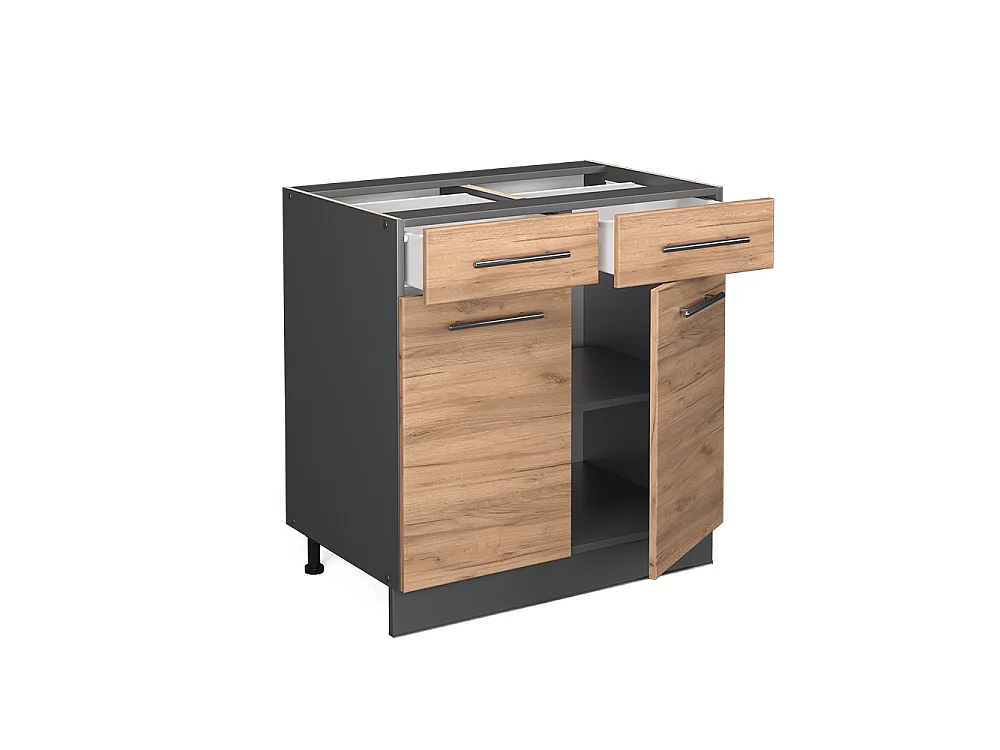 Meuble cuisine chêne de force doré 80x60x82 fame-line