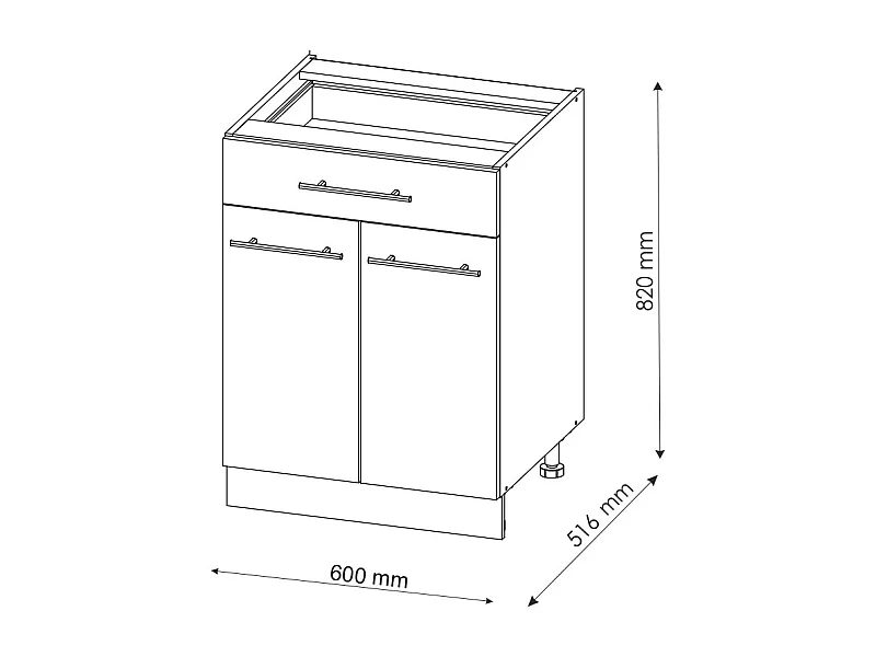 Meuble cuisine vert or campagne 60x60x82 fame-line
