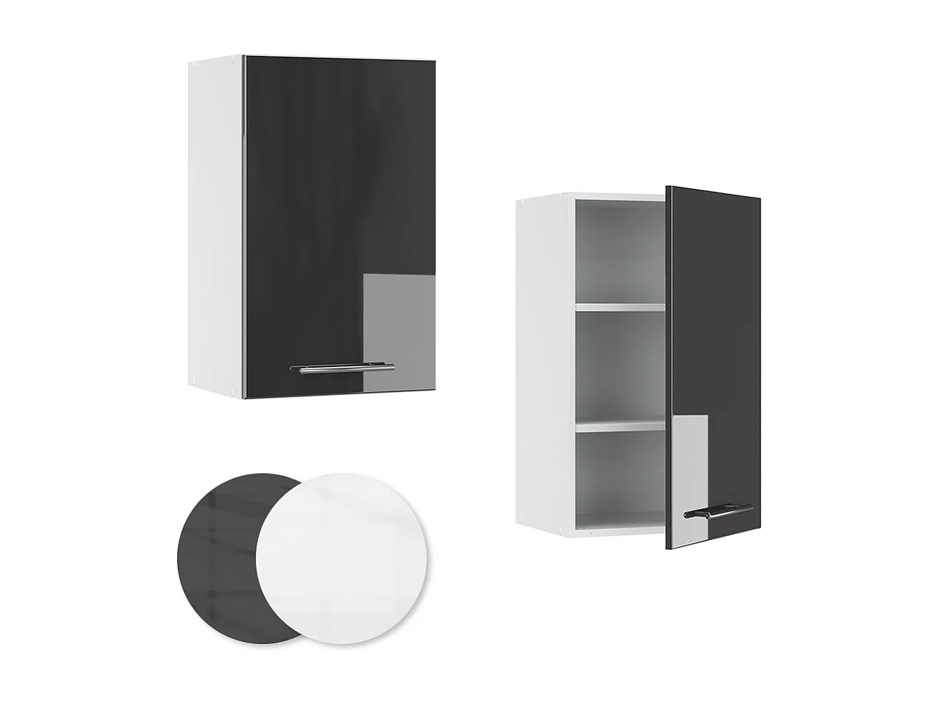 Armário de parede antracite alto brilho 45x34.1x72 fame-line