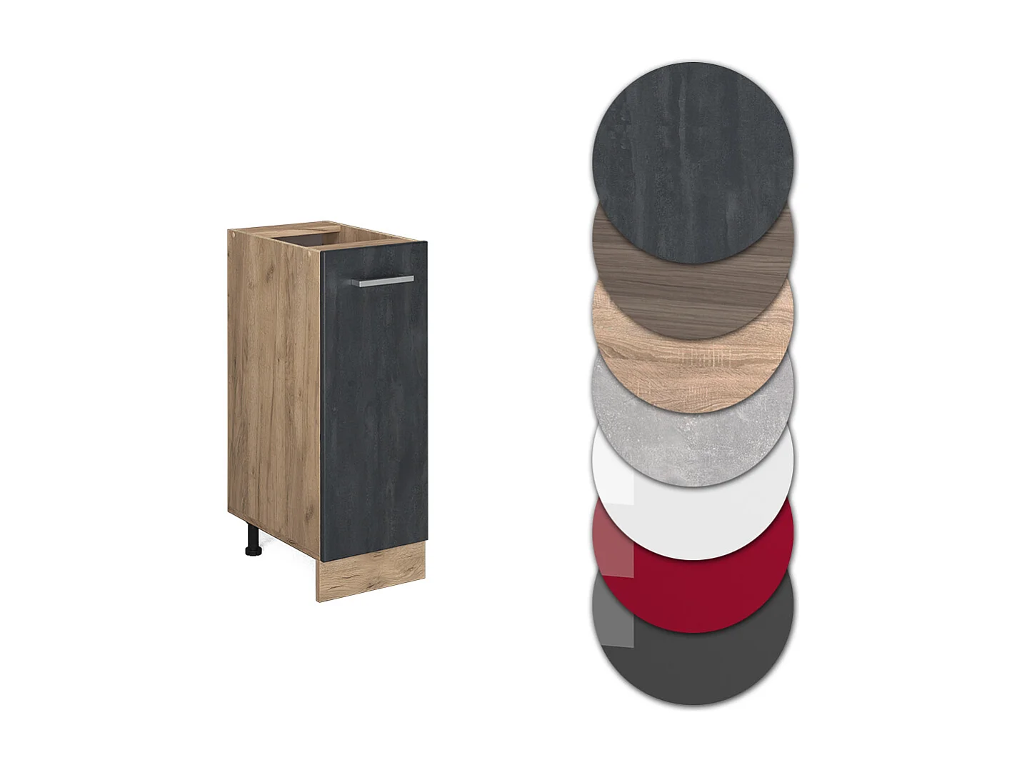 Meuble de cuisine béton noir 30x46x81.6 r-line