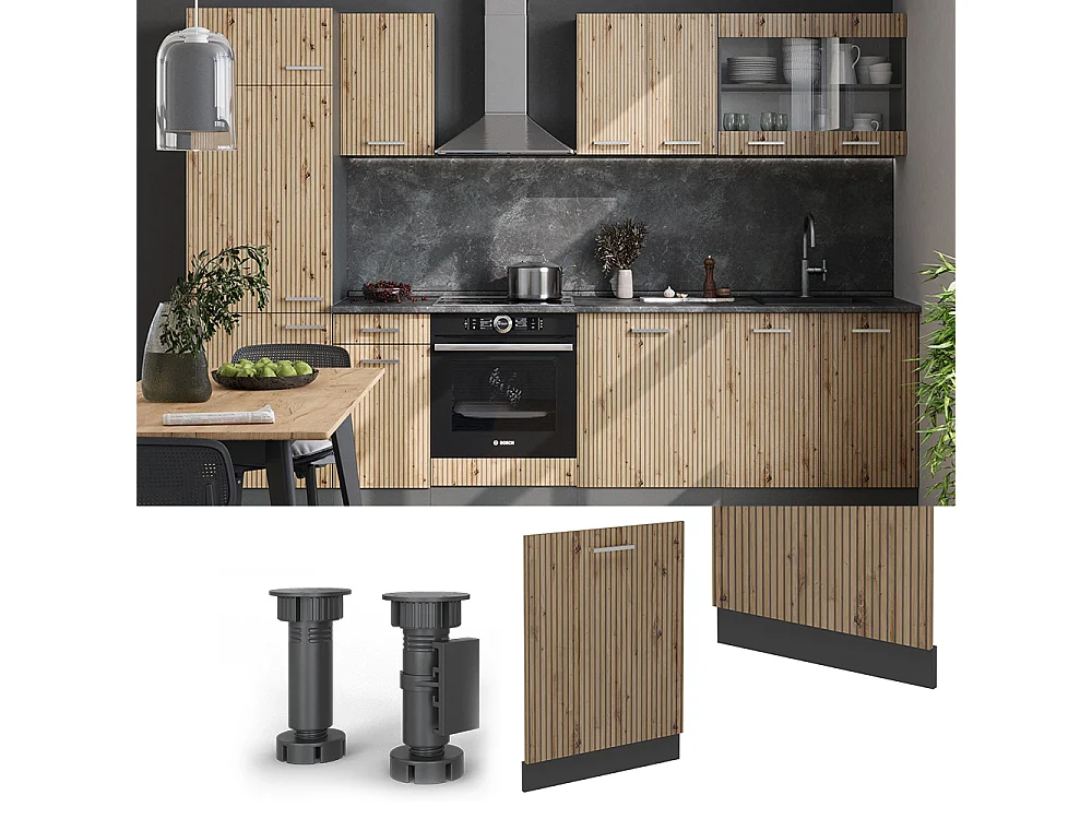 Pannello frontale della lavastoviglie rovere artigianale 60x1.6x81.8 r-line