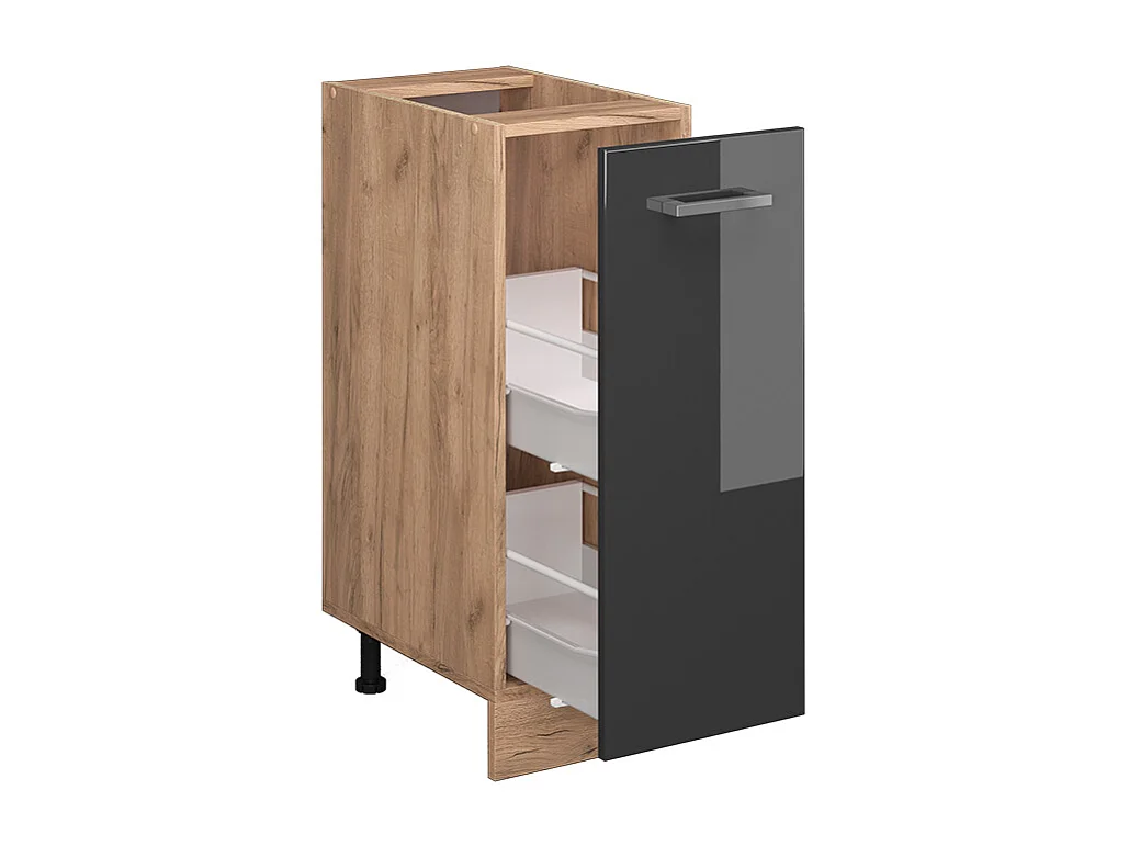 Meuble de cuisine anthracite haute brillance 30x60x81.6 r-line