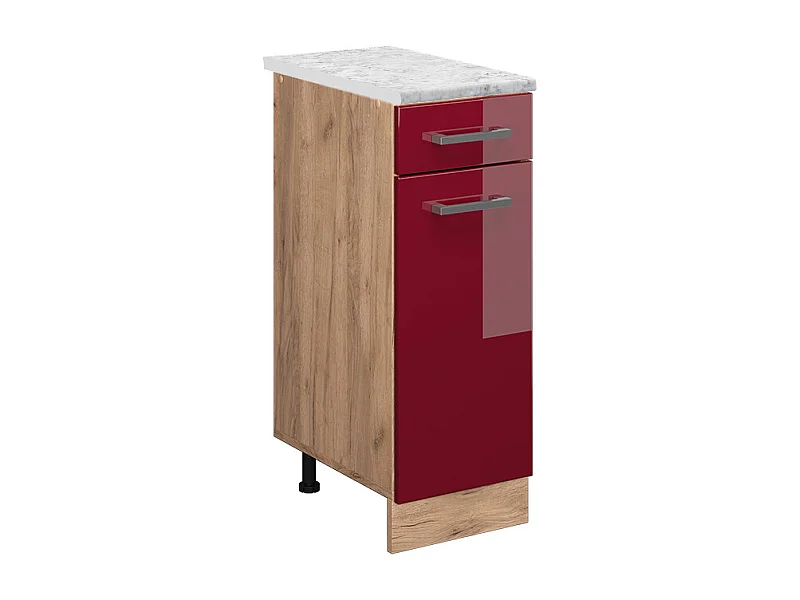 Mueble bajo de cocina rojo de alto brillo 30x60x81.6 r-line