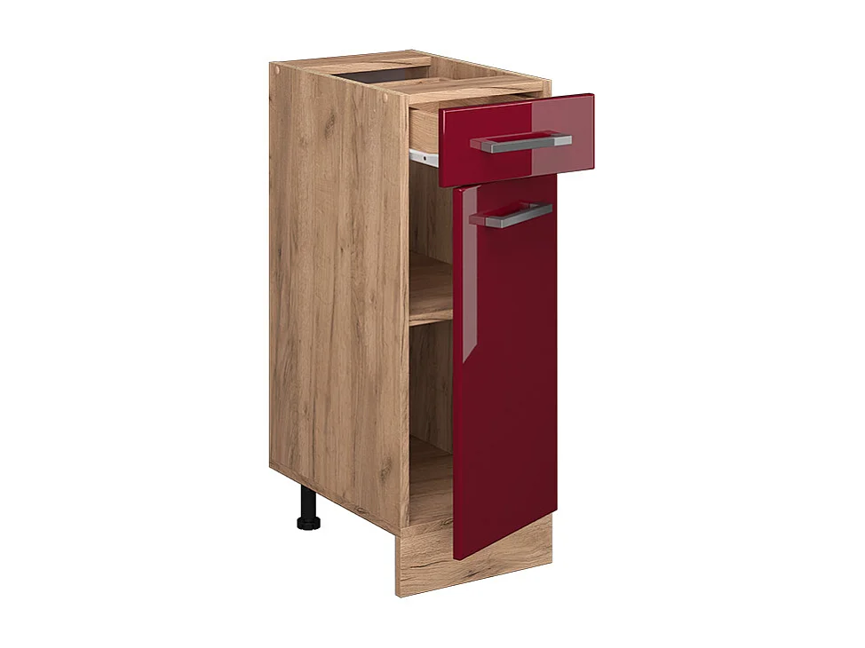 Mueble bajo de cocina rojo de alto brillo 30x60x81.6 r-line