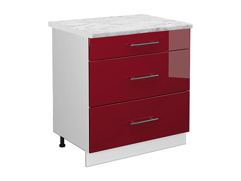 Küchenunterschrank bordeaux hochglanz 80x60x82 fame-line