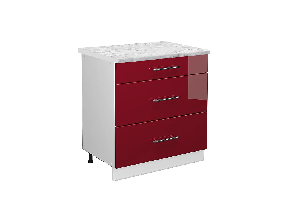 Mobiletto base per cucina Bordeaux lucido 80x60x82 fame-line