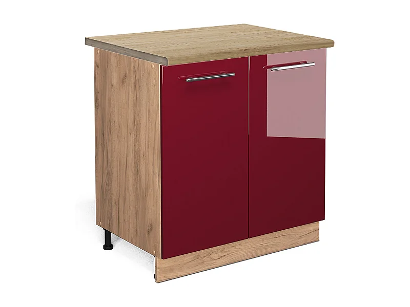 Küchenunterschrank bordeaux hochglanz 80x60x82 fame-line