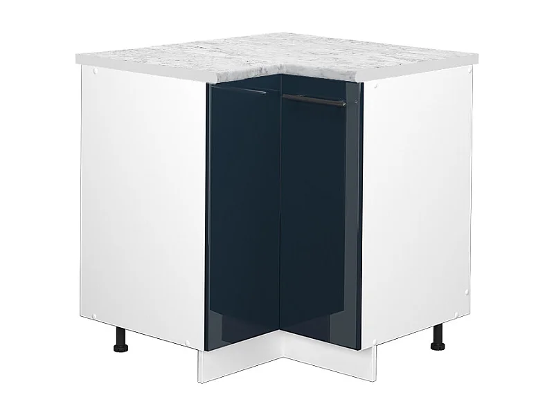 Armario de esquina azul oscuro alto brillo 80.5x60x82 fame-line