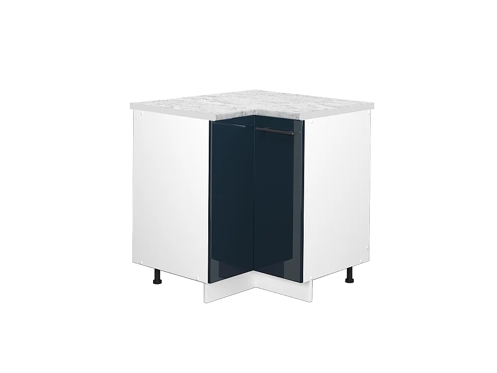 Hoekkast donkerblauw hoogglans 80.5x60x82 fame-line
