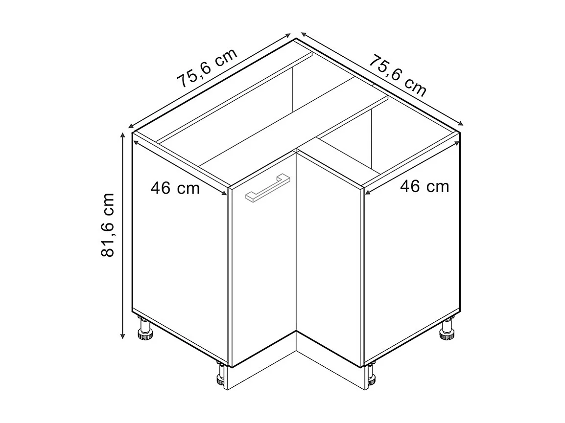 Meuble dangle chêne de force doré 75.6x46x81.6 r-line