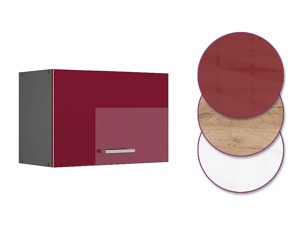 Armario colgante rojo de alto brillo 60x31x40 r-line